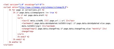 xml sitemap template.