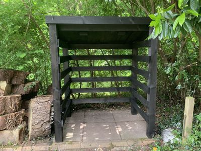 Bin store painted black.