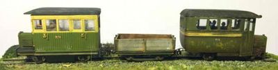 A scratch-built rail-bus for the Ding Dong Moor Railway.