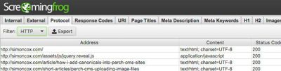 Screaming Frog Insecure Content Report.
