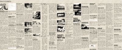 The news page - multi columned and style to look like an old broadsheet newspaper