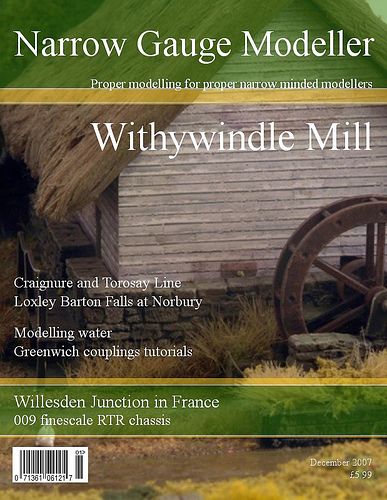 Withywindle mill on the cover of Narrow Gauge Modeller December 2007