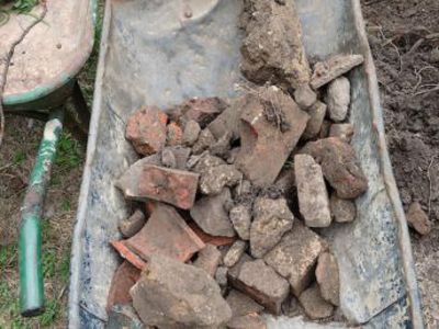 When the house was extended the rubble was turfed over.