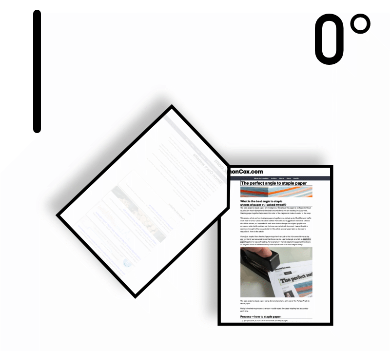 stapled paper at 0 degrees angle stapled paper at 0 degrees angle