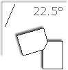 Drawing of staple at 22.5 degrees.