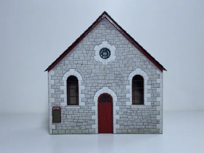 Whitesands Quay chapel front view - with added parish notice board and weathering.