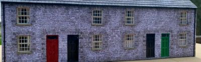 Model of a row of four cottages in Tresillian, Cornwall.